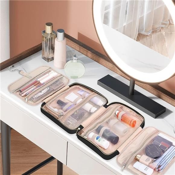 NEW Toiletry Bag for Women, Large Cosmetic Travel Hanging Bag for Bathroom Black - Picture 7 of 7